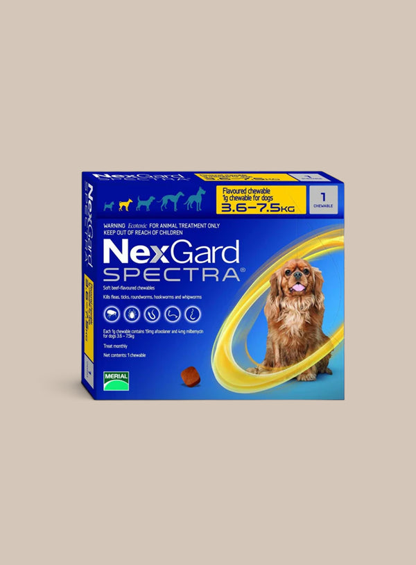 ANTI PULGAS Y DESPARASITANTE NEXGARD SPECTRA 3.5 - 7.5 KG