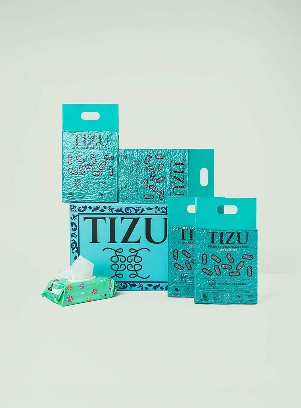 Arena Tizu x4 + Pañitos Humedos de Cortesía